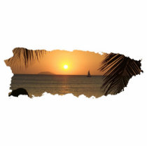 Puerto Rico Sunset Cutout Keychain