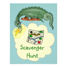 Puff Dragon & Scavenger Hunt Map Invitations