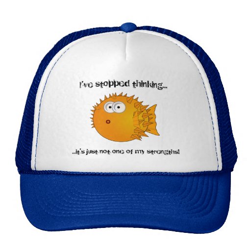 Puffer fish funny sayings cap Zazzle
