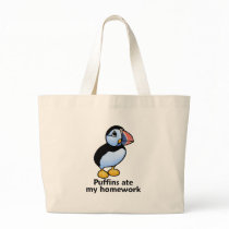 Puffins Ate my Homework Tote Bag