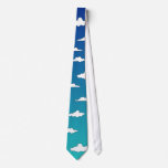Puffy White Clouds Light to Dark Blue Sky Necktie
