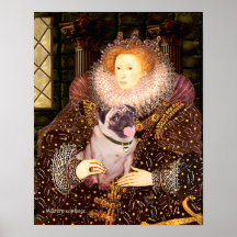 Pug 2 (fawn) - Queen Poster