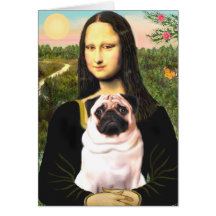 Pug 3 (fawn) - Mona Lisa Card