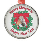 Pug and Beagle Christmas Ornament