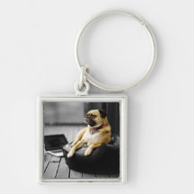 Pug at Rest Keychain