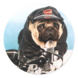 Pug Biker Stickers