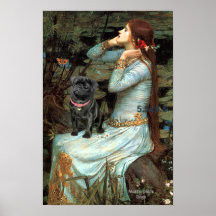 Pug (black 14) - Ophelia Seated Print