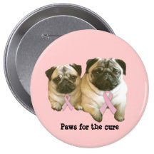 Pug  Breast Cancer Button