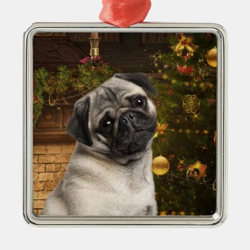 pug christmas ornament zazzle pug christmas ornament zazzle