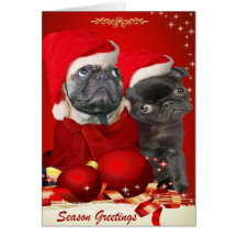 Pug Christmas Pals Greeting Card