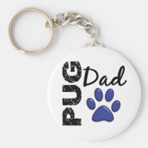 Pug Dad 2 Keychain