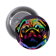 Pug Dog Buttons