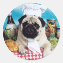 Pug Dog Chef Sticker