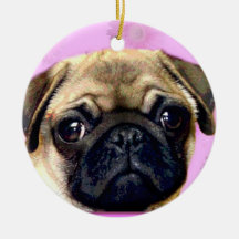 Pug dog christmas tree ornament