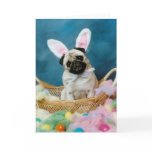 Pug Dog Easter Bunny Greeting Card
