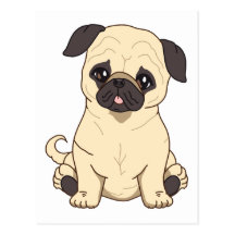 Pug Drawing By Pablo Fernandez Limited Edition Post Card