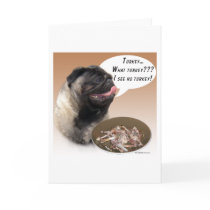 Pug (fawn) Turkey Greeting Cards