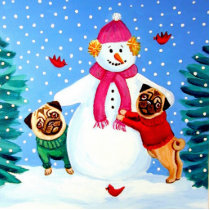 Pug Frosty's Helpers Sculpture Cut Outs