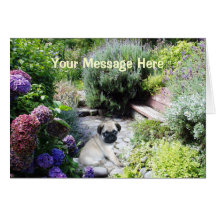 Pug Garden Greeting Card