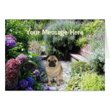 Pug Garden Greeting Card