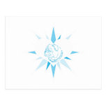 Pug Heart Artwork in Blue Post Cards