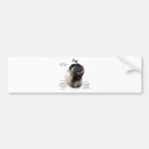 Pug History Design Bumper Sticker