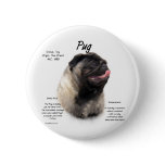 Pug History Design Pin