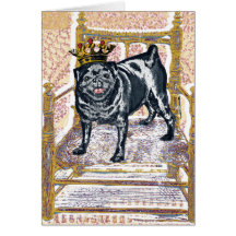 Pug King Greeting Card
