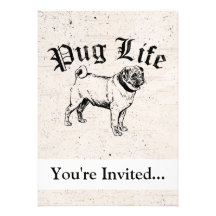 Pug Life Funny Dog Gangster Personalised Announcements