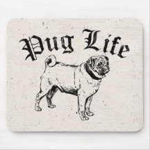 Pug Life Funny Dog Gangster Mousepad