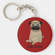 Pug Love keychain