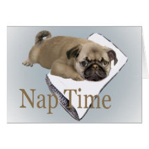 Pug Nap Time Invitation Greeting Card