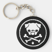 Pug Pirate Keychains