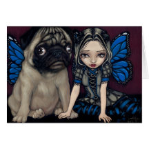 "Pug Pixie" Greeting Card