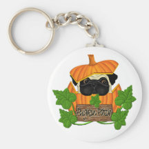 Pug Pumpkin Patch Key Chain