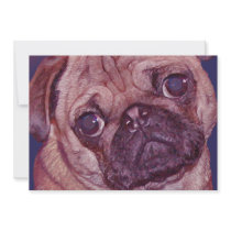 Pug Puppy Face greeting card