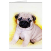 Pug Puppy greeting card