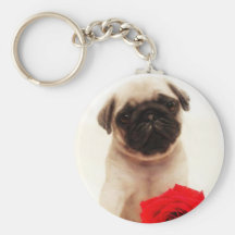 Pug puppy keychain