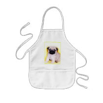 Pug puppy kids apron