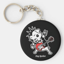 Pug Rocker Key Chain