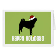 Pug Santa Hat Card
