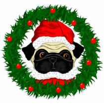 Pug Santa Photo Sculptures