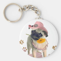 Pug Side Kick gifts Keychain