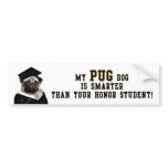 Pug smarter than honour student Bumper Sticker