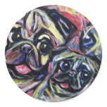 Pug smile Abstract stickers