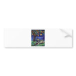 pug with kong under chinese lamp night sky bumper sticker