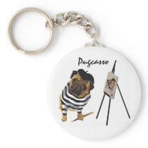 Pugcasso Keychain keychains
