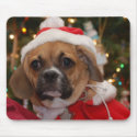Puggle at Christmas mousepads