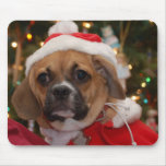 Puggle at Christmas mousepads