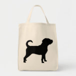Puggle Dog Silhouette Canvas Bags